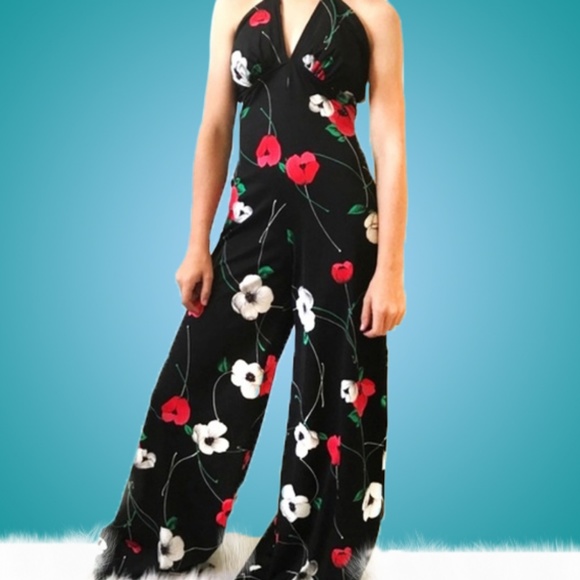 New Leaf California Other - HPX3 🌺 VINTAGE 70s Halter Jumpsuit
